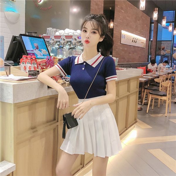 fashion college style professional two-piece knitted t-shirt pleated skirt summer new style 2020 womens fashion, White
fashion college style professional two-piece knitted t-shirt pleated skirt summer new style 2020 womens fashion, White