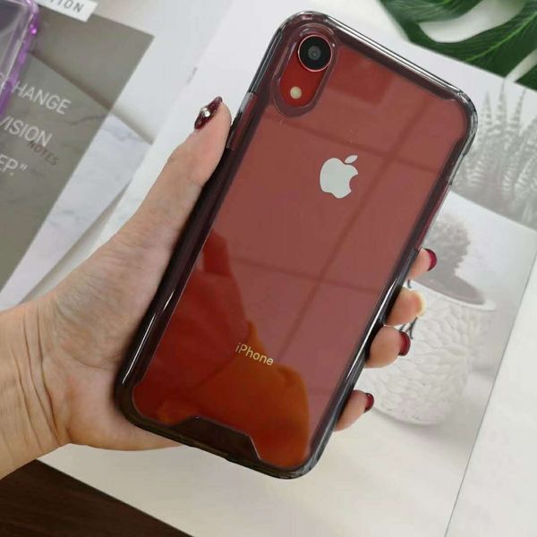 hybrid tpu+pc for iphone 8 plus acrylic case hard pc rear side tpu frame phone case anti-fall for iphone x case