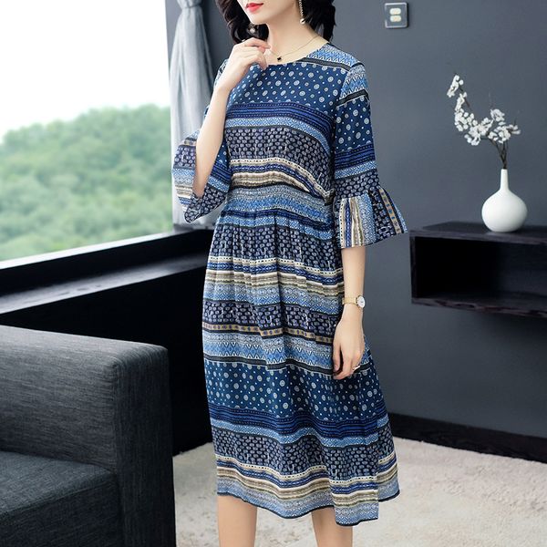 summer dress women real silk vintage women dresses print midi party dress elegant beach vestido mujer p8149 yy2550, Black;gray
summer dress women real silk vintage women dresses print midi party dress elegant beach vestido mujer p8149 yy2550, Black;gray