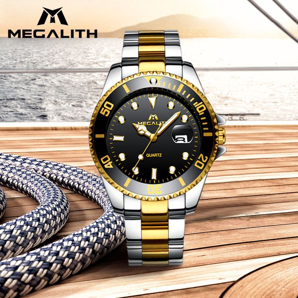 new watches men megalith chronograph men sports watches waterproof full steel quartz men's watch relogio masculino, Slivery;brown
new watches men megalith chronograph men sports watches waterproof full steel quartz men's watch relogio masculino, Slivery;brown