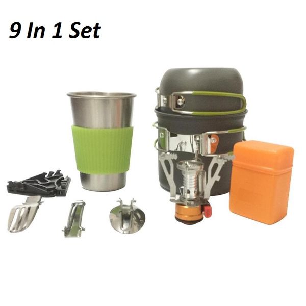 9 in 1 outdoor camping pan gas stove set hiking cookware cooking picnic bowl pot pan utensils camping cookware mess kit
9 in 1 outdoor camping pan gas stove set hiking cookware cooking picnic bowl pot pan utensils camping cookware mess kit