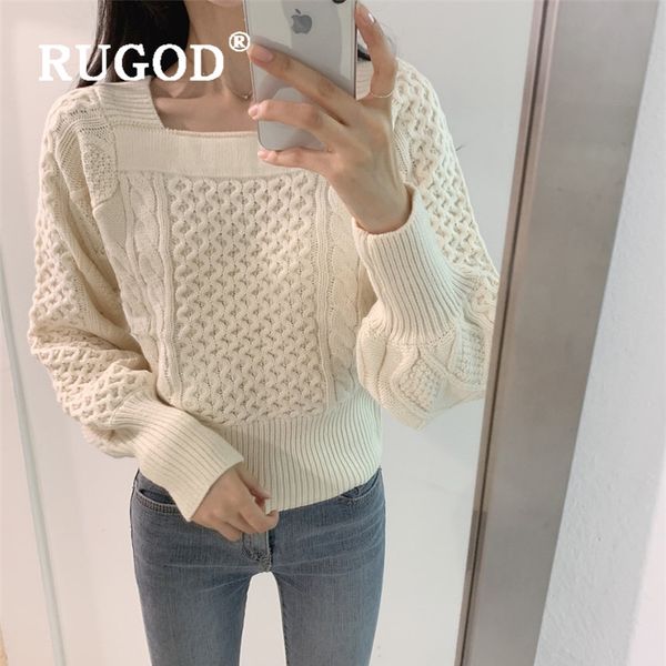 rugod square collar solid color sweater warm pullover long-sleeve simplee jumper winter for women elegant knitwear, White;black
rugod square collar solid color sweater warm pullover long-sleeve simplee jumper winter for women elegant knitwear, White;black