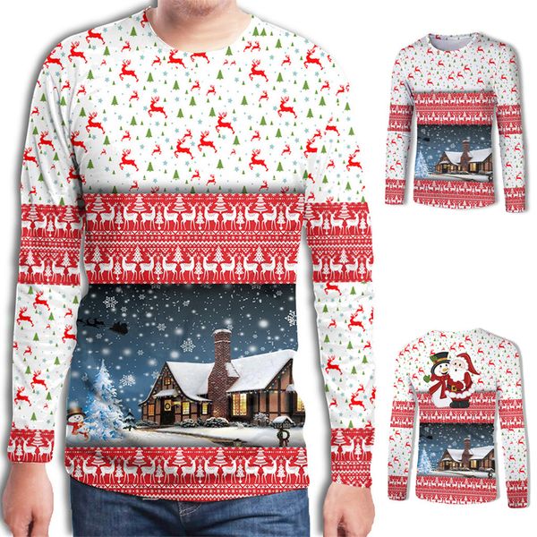 men's christmas fun ugly 3d print long sleeve christmas sweatshirt o-neck blouse, White;black
men's christmas fun ugly 3d print long sleeve christmas sweatshirt o-neck blouse, White;black