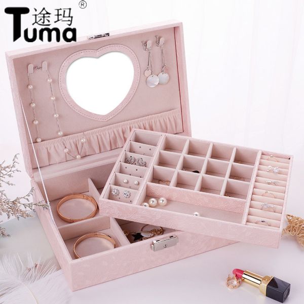 2019 new design pu leather jewelry box double-layer wooden frame princess jewelry storage box cosmetic box highly recommend t190629, Black;white
2019 new design pu leather jewelry box double-layer wooden frame princess jewelry storage box cosmetic box highly recommend t190629, Black;white