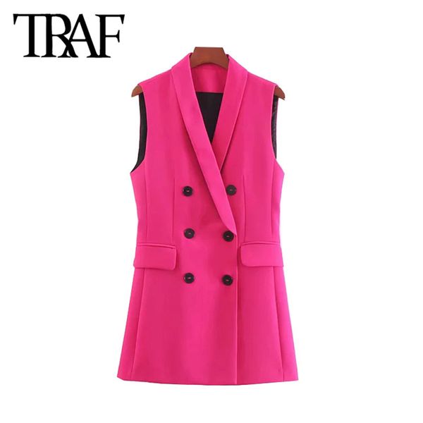 traf women vintage stylish double breasted waistcoat fashion sleeveless pockets office lady vest outerwear casual chalecos mujer, Black;white
traf women vintage stylish double breasted waistcoat fashion sleeveless pockets office lady vest outerwear casual chalecos mujer, Black;white