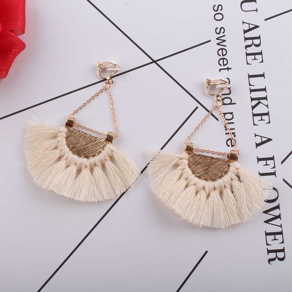 jiobohemia tassels clip on earrings women accessories cotton handmade fringed earrings ethnic jewelry trendy style, Silver
jiobohemia tassels clip on earrings women accessories cotton handmade fringed earrings ethnic jewelry trendy style, Silver