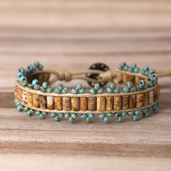 picture stone handmade bangle miyuki beads charms natural stone tube beads wax rope wrap bracelet couples bracelets, Golden;silver
picture stone handmade bangle miyuki beads charms natural stone tube beads wax rope wrap bracelet couples bracelets, Golden;silver