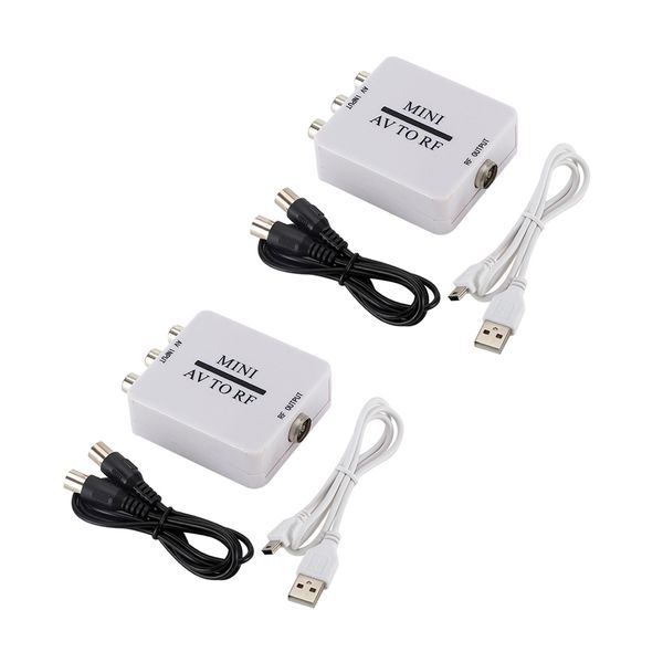 rca/composite a/v to rf converter - rf modulator tv signal switch 2 pieces
rca/composite a/v to rf converter - rf modulator tv signal switch 2 pieces