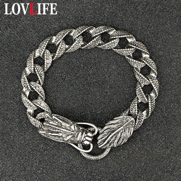 fashion vintage white copper dragon head bracelets for women punk men imitation thai silver chains bracelet hip hop wristbands, Black
fashion vintage white copper dragon head bracelets for women punk men imitation thai silver chains bracelet hip hop wristbands, Black