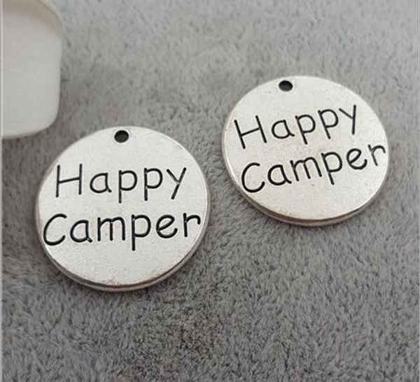 20 pieces/lot diameter 25mm letter printed happy camper round disc message charms for jewelry making, Bronze;silver
20 pieces/lot diameter 25mm letter printed happy camper round disc message charms for jewelry making, Bronze;silver