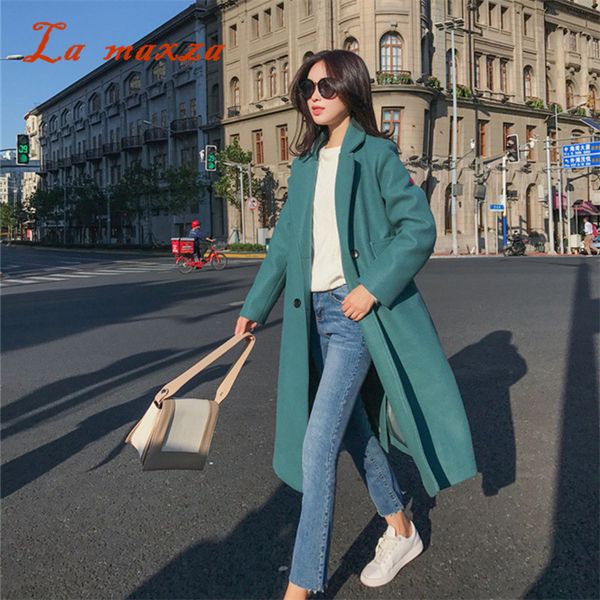 2018 elegant women wool warm coat korean style fashion streetwear coat oversize, Black
2018 elegant women wool warm coat korean style fashion streetwear coat oversize, Black