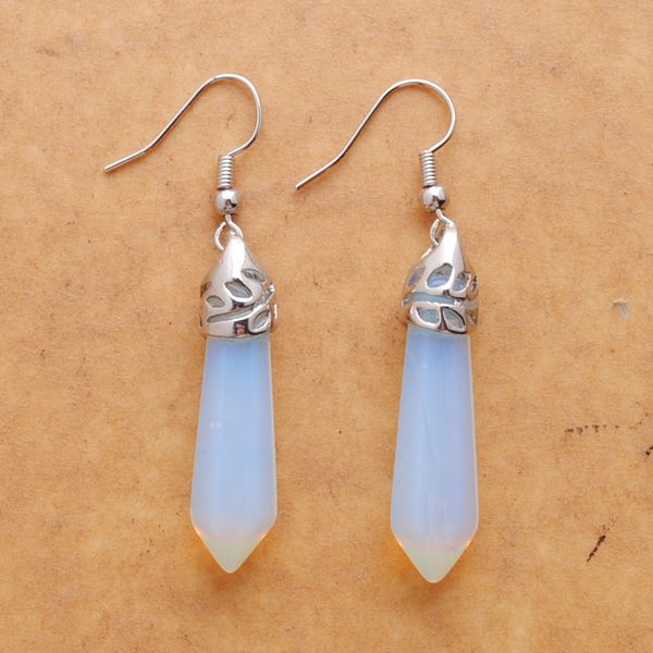 wojiaer natural white opalite gem stone dangle earrings hexagonal pointed reiki chakra beads for women jewelry r3067, Silver
wojiaer natural white opalite gem stone dangle earrings hexagonal pointed reiki chakra beads for women jewelry r3067, Silver