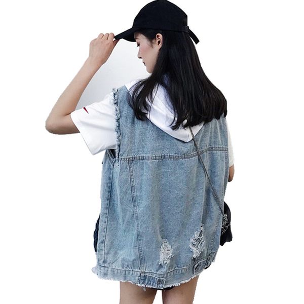 2019 plus size loose hooded denim vest for women sleeveless jacket korean fashion hole tassel button jeans veste femme gilet, Black;white
2019 plus size loose hooded denim vest for women sleeveless jacket korean fashion hole tassel button jeans veste femme gilet, Black;white