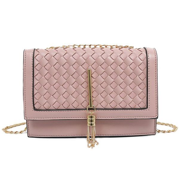 fashion woven shoulder messenger bag europe and america tassel trend chain small square bag pink
fashion woven shoulder messenger bag europe and america tassel trend chain small square bag pink