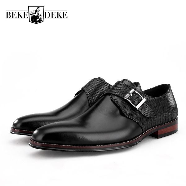 italy designer formal business men genuine leather oxfords buckle wedding party dress shoes plus size pointed toe office shoes, Black
italy designer formal business men genuine leather oxfords buckle wedding party dress shoes plus size pointed toe office shoes, Black