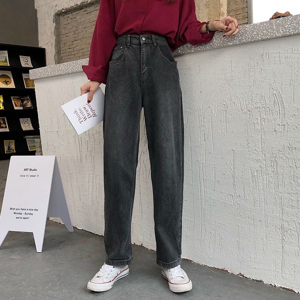 casual straight jeans women loose fit denim trousers high waist black gray long pants trousers for women, Blue
casual straight jeans women loose fit denim trousers high waist black gray long pants trousers for women, Blue
