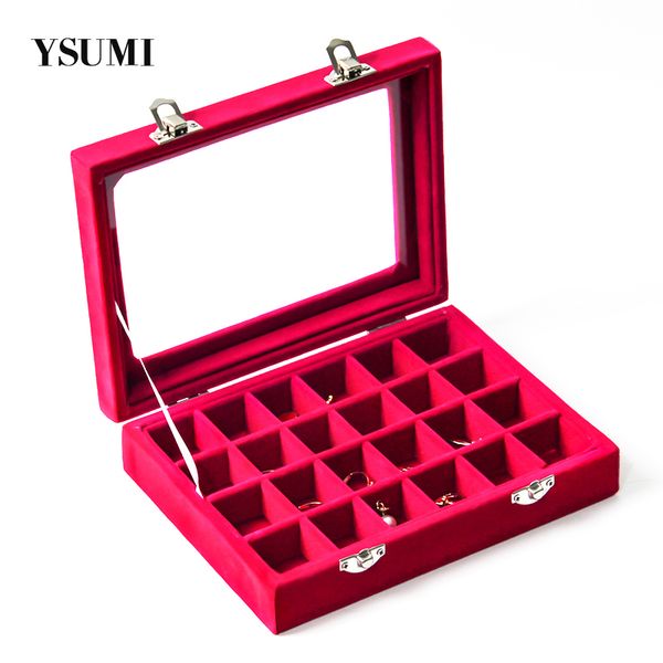 ysumi 24 grids velvet rose red carrying case with glass cover jewelry ring earring display box tray holder storage box organizer, Pink;blue
ysumi 24 grids velvet rose red carrying case with glass cover jewelry ring earring display box tray holder storage box organizer, Pink;blue
