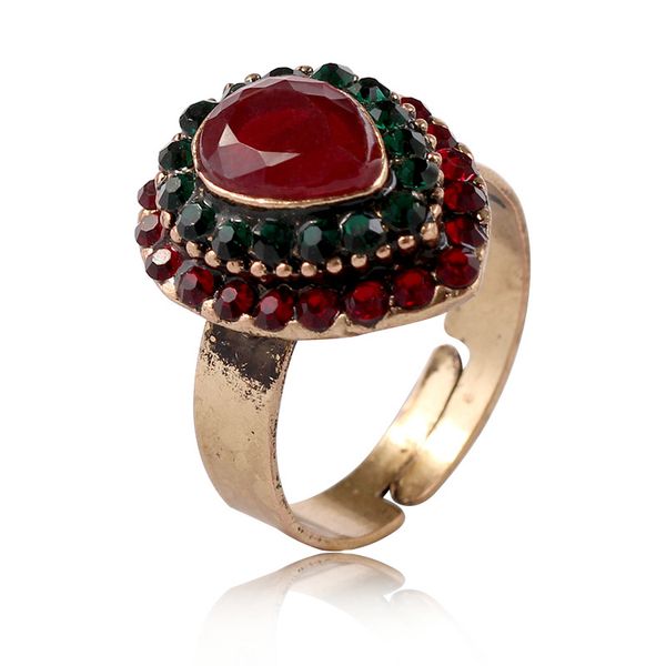 european and american jewelry explosion alloy jewelry water drop gem ring retro opening ring, Silver
european and american jewelry explosion alloy jewelry water drop gem ring retro opening ring, Silver