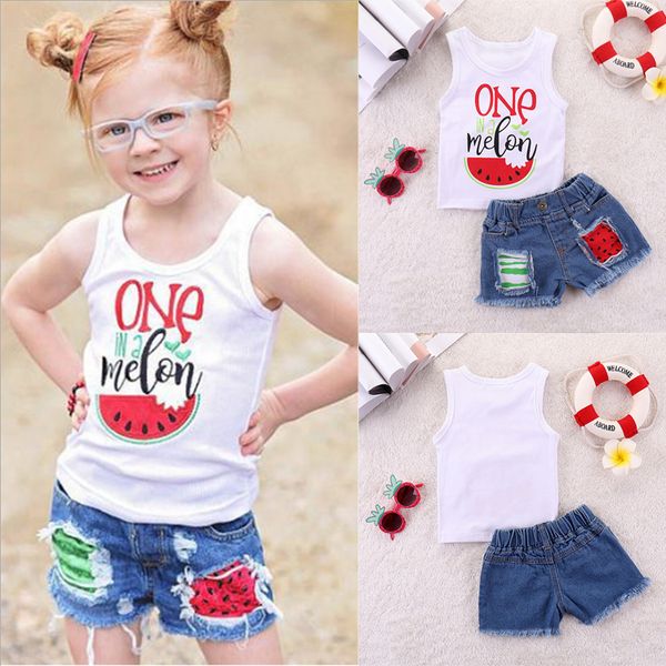 summer baby girl kids clothes set watermelon sleeveless letter t-shirt denim shorts 2 pcs kids designer clothes girls jy318, White
summer baby girl kids clothes set watermelon sleeveless letter t-shirt denim shorts 2 pcs kids designer clothes girls jy318, White