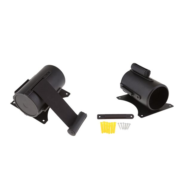 2x retractable wall barrier tail belt accessory mounted on barrier 3 meters black
