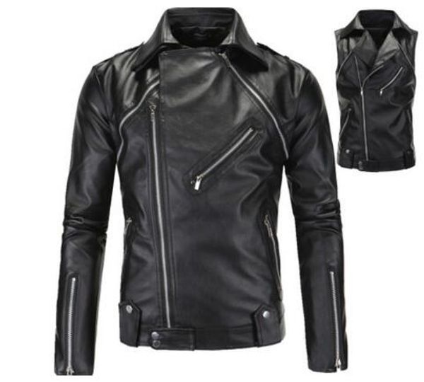2019 spring and autumn new men's leather high-quality foreign trade motorcycle leather fake two-piece leather jacket slim y106, Black;brown
2019 spring and autumn new men's leather high-quality foreign trade motorcycle leather fake two-piece leather jacket slim y106, Black;brown