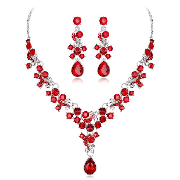 3 colors crystal jewelry set for bridal wedding necklace red rhinestone earrings delicate jewelry for women gift style, Slivery;golden
3 colors crystal jewelry set for bridal wedding necklace red rhinestone earrings delicate jewelry for women gift style, Slivery;golden