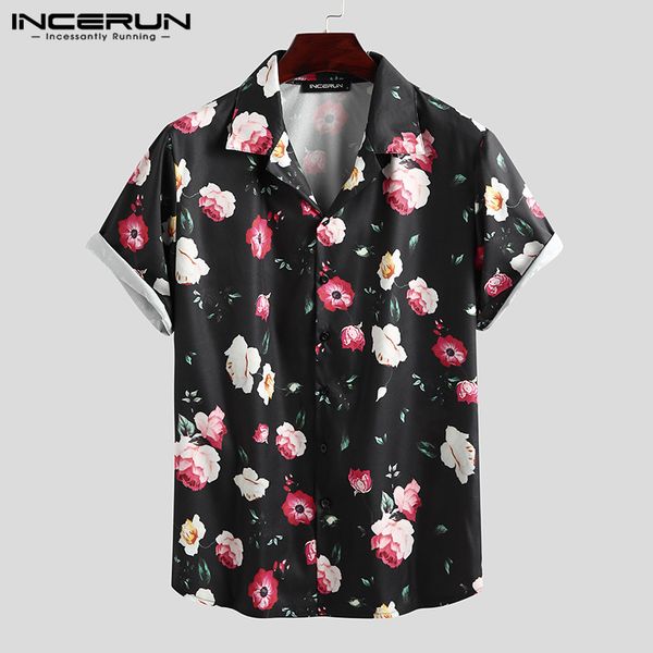 incerun fashion flower print men hawaiian shirt beach lapel short sleeve leisure camisa streetwear 2020 brand shirts men clothes, White;black
incerun fashion flower print men hawaiian shirt beach lapel short sleeve leisure camisa streetwear 2020 brand shirts men clothes, White;black