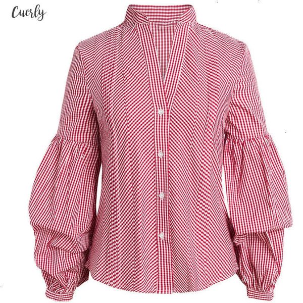 women summer autumn long puff sleeve donna ladies plaid blouse fashion party casual harajuku blusa feminina shirt, White 
women summer autumn long puff sleeve donna ladies plaid blouse fashion party casual harajuku blusa feminina shirt, White