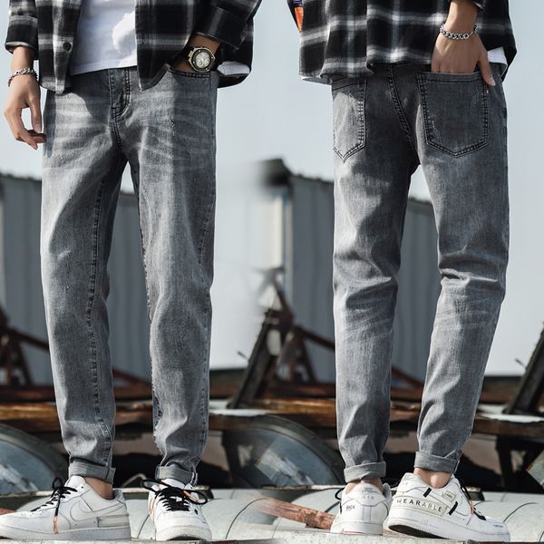 men's jeans men 2021 arrival skinny light gray high street style elasticity slim fit frayed casual pants trousers, Blue
men's jeans men 2021 arrival skinny light gray high street style elasticity slim fit frayed casual pants trousers, Blue