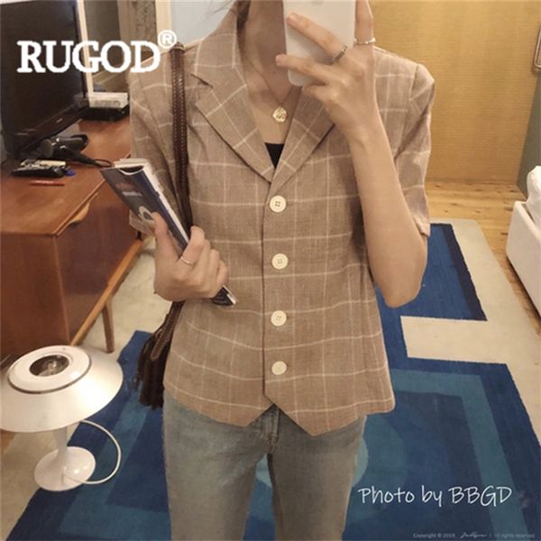 rugod women plaid blouse notched vintage single-breasted elegant shirts new summer fashion female casual office lady chic top, White
rugod women plaid blouse notched vintage single-breasted elegant shirts new summer fashion female casual office lady chic top, White