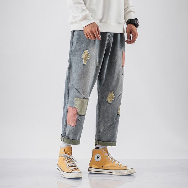 iidossan japanese harajuku straight denim mens jeans regular patchwork elastic waist streetwear pants men new fashion sale, Blue
iidossan japanese harajuku straight denim mens jeans regular patchwork elastic waist streetwear pants men new fashion sale, Blue