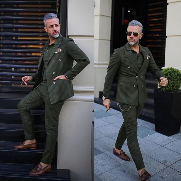 2020 dark green stripe mens suits two piece tweed suit herringbone notched lapel custom made groom tuxedos wedding prom dress jacket pants, Black;gray
2020 dark green stripe mens suits two piece tweed suit herringbone notched lapel custom made groom tuxedos wedding prom dress jacket pants, Black;gray