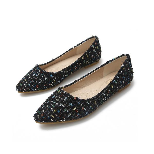 woman cloth shoes knitted loafers big size mixed plaid color ballerina pointed toe flats women ladies single shoes, Black
woman cloth shoes knitted loafers big size mixed plaid color ballerina pointed toe flats women ladies single shoes, Black