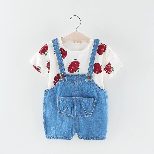 children's spring and autumn children's suit baby spring and autumn loaded apple long-sleeved denim bib two-piece 2019, White
children's spring and autumn children's suit baby spring and autumn loaded apple long-sleeved denim bib two-piece 2019, White