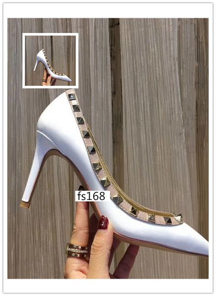 designer pointed studs high heels leather rivets sandals women shoes valentine high-heeled shoes with box, Black
designer pointed studs high heels leather rivets sandals women shoes valentine high-heeled shoes with box, Black