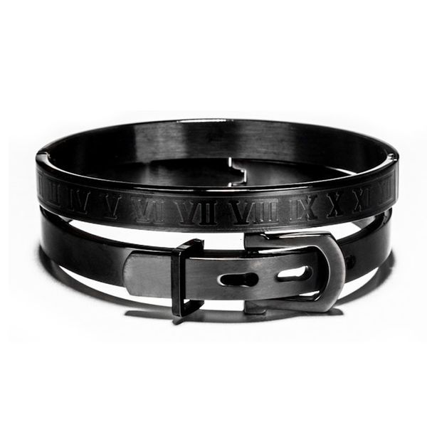 classic stainless steel bangle luxury cuff bracelets men fashion titanium steel type c twisted roman numeral bangle for men, Black
classic stainless steel bangle luxury cuff bracelets men fashion titanium steel type c twisted roman numeral bangle for men, Black