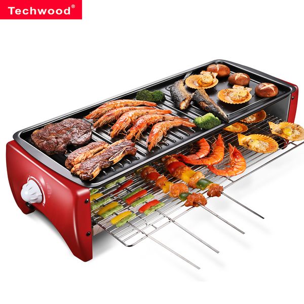 Korean Style Non-stick Grill Home Smokeless Multifunction Indoor Electric Baking Tray Iron Plate Barbecue Meat Machine Barbecue