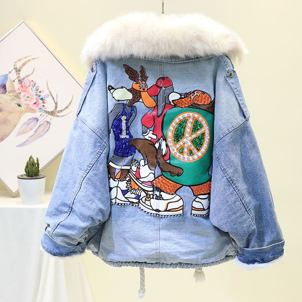 winter warm denim jacket women fur parka loose embroidery tassel denim cotton jeans coat femme chaqueta mujer veste femme mujer, Black
winter warm denim jacket women fur parka loose embroidery tassel denim cotton jeans coat femme chaqueta mujer veste femme mujer, Black