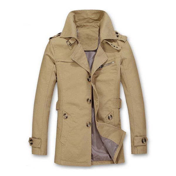 monerffi men spring autumn men solid color business long trench coat plus size classic long trench jacket 2019 coat, Tan;black 
monerffi men spring autumn men solid color business long trench coat plus size classic long trench jacket 2019 coat, Tan;black