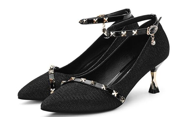 2020 women's shoes in spring and autumn with new style high heel fine heel pointed end@4106, Black
2020 women's shoes in spring and autumn with new style high heel fine heel pointed end@4106, Black