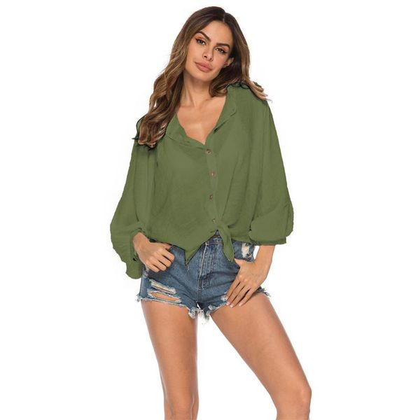 stand collar casual women shirt fashion sun-proof loose batwing sleeve spring blouse button-down ladies summer beach, White
stand collar casual women shirt fashion sun-proof loose batwing sleeve spring blouse button-down ladies summer beach, White