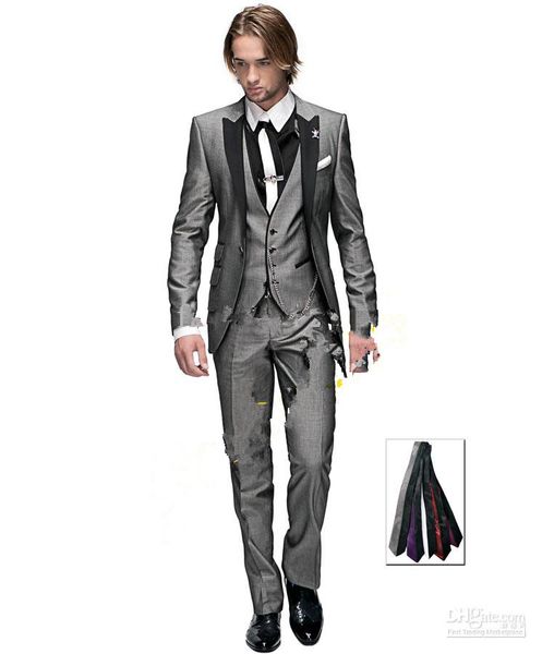 new selling light grey one button peak lapel groom tuxedos groomsmen men wedding blazer suits prom clothing (jacket+pants+vest+tie) xz24, Black;gray
new selling light grey one button peak lapel groom tuxedos groomsmen men wedding blazer suits prom clothing (jacket+pants+vest+tie) xz24, Black;gray