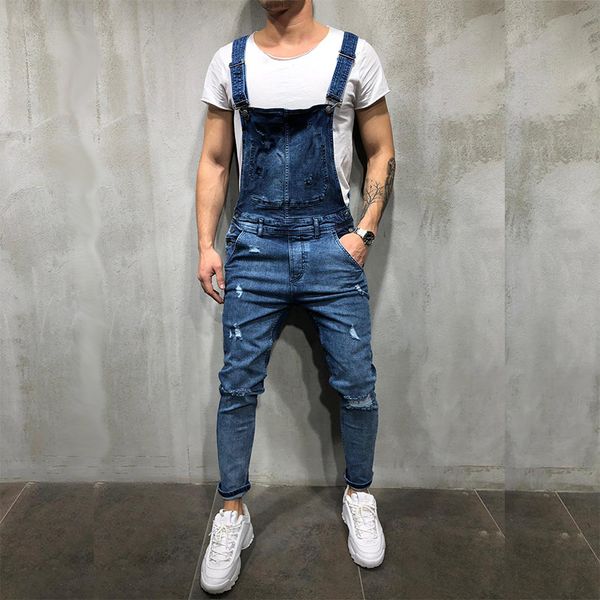 reppunk 2018 new streetwear men's ripped jeans distressed denim bib overalls for male suspender pants plus size s-xxxl, Blue
reppunk 2018 new streetwear men's ripped jeans distressed denim bib overalls for male suspender pants plus size s-xxxl, Blue