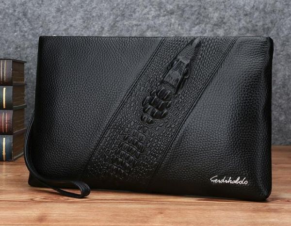 european and american fashion men's handbags, the first layer of cowhide material, explosive crocodile head style clutches, Red;black
european and american fashion men's handbags, the first layer of cowhide material, explosive crocodile head style clutches, Red;black