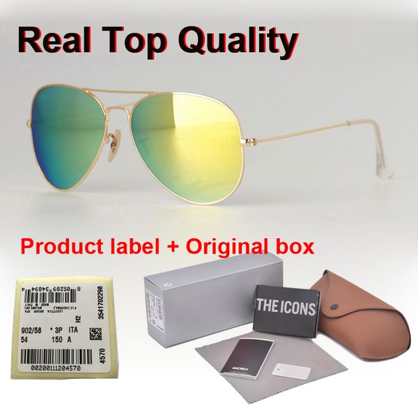 18 colors brand designer pilot sunglasses for men women 58/62mm metal frame uv400 gradient glass lens with retail case and label, White;black
18 colors brand designer pilot sunglasses for men women 58/62mm metal frame uv400 gradient glass lens with retail case and label, White;black