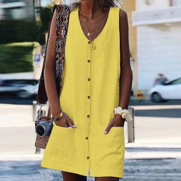 women summer dress sleeveless solid v neck party dresses pocket casual line beach dresses summer dress 2019 vestidos new, Black;gray
women summer dress sleeveless solid v neck party dresses pocket casual line beach dresses summer dress 2019 vestidos new, Black;gray