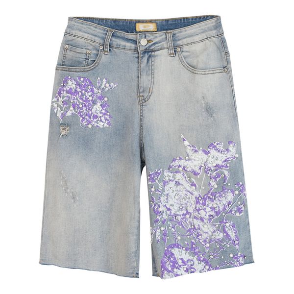 summer fashion women high waist print purple flower pearls wide leg half length denim shorts , woman stretch ripped jean shorts, White;black
summer fashion women high waist print purple flower pearls wide leg half length denim shorts , woman stretch ripped jean shorts, White;black