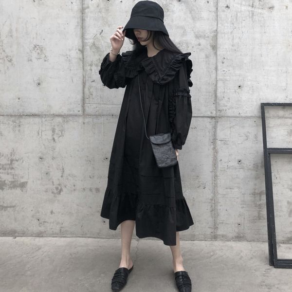 lanmrem 2020 new summer fashion women round ruffles shoulder lantern sleeves black cotton pullover loose dress look quality, White
lanmrem 2020 new summer fashion women round ruffles shoulder lantern sleeves black cotton pullover loose dress look quality, White