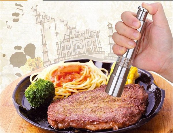 kitchen dining bar stainless steel thumb push salt pepper grinder spice sauce mill grind stick tool
kitchen dining bar stainless steel thumb push salt pepper grinder spice sauce mill grind stick tool