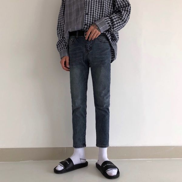 men's jeans male japan korea streetwear hip hop denim pencil trousers men vintage fashion casual slim fit ankle length pants, Blue
men's jeans male japan korea streetwear hip hop denim pencil trousers men vintage fashion casual slim fit ankle length pants, Blue